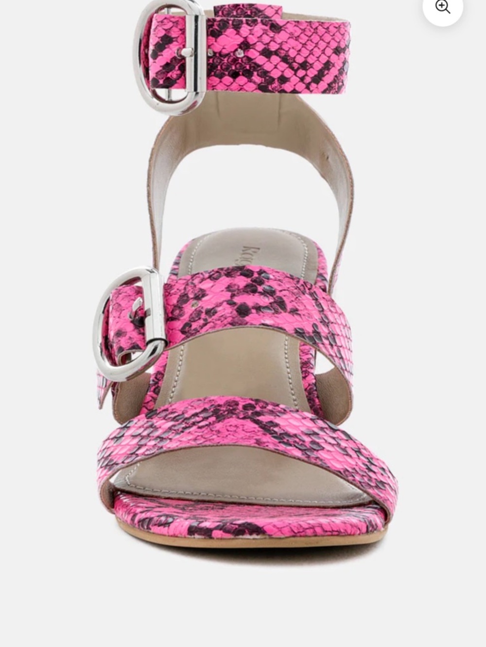 rag & bone Pink Snake-Print Ankle Strap Heel - 3 inch block heel - New!